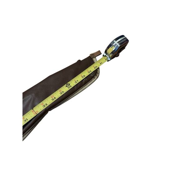 Vintage Brown Vinyl Gun Soft Case Zipper & Handles Tan Trim Labeled 56 40 READ - Picture 6 of 8